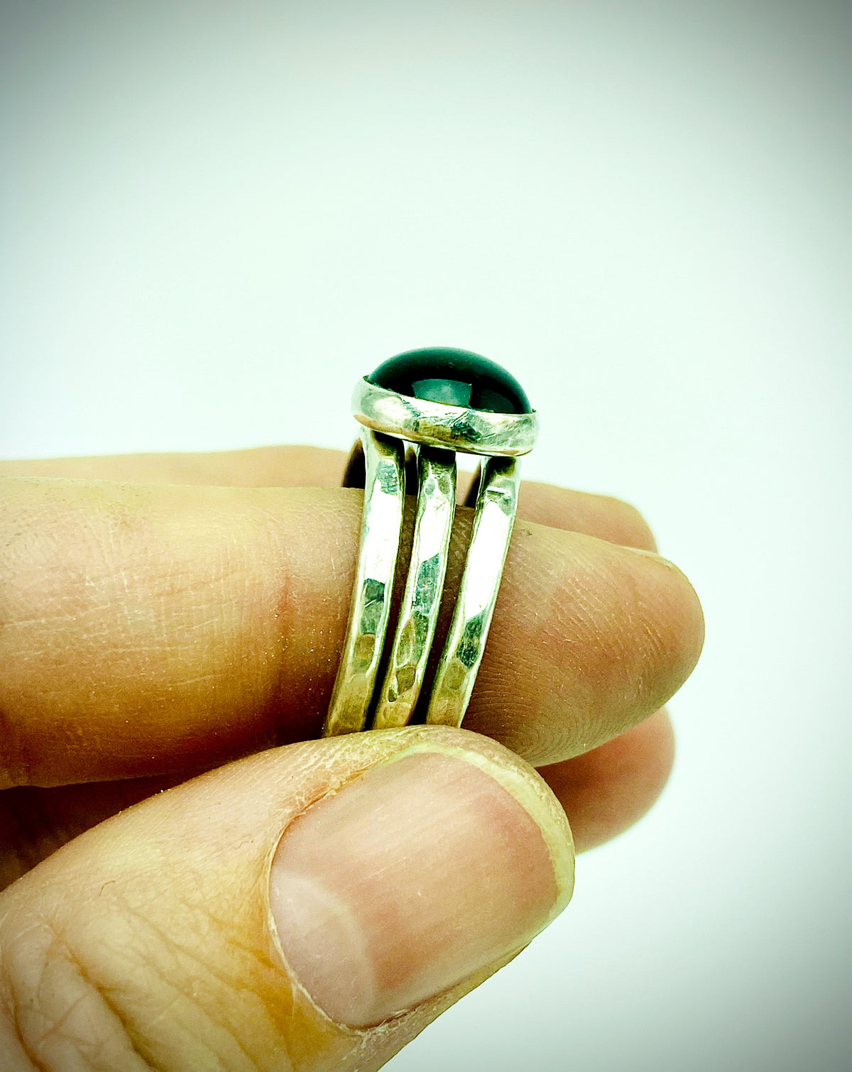 Black Onyx Protection Ring | Sterling Silver Stack Ring Set - Emz Blendz