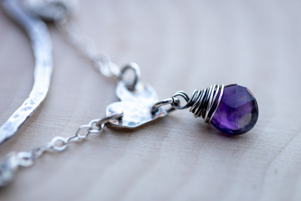 Pure Heart Necklace | Amethyst & Fine Sliver
