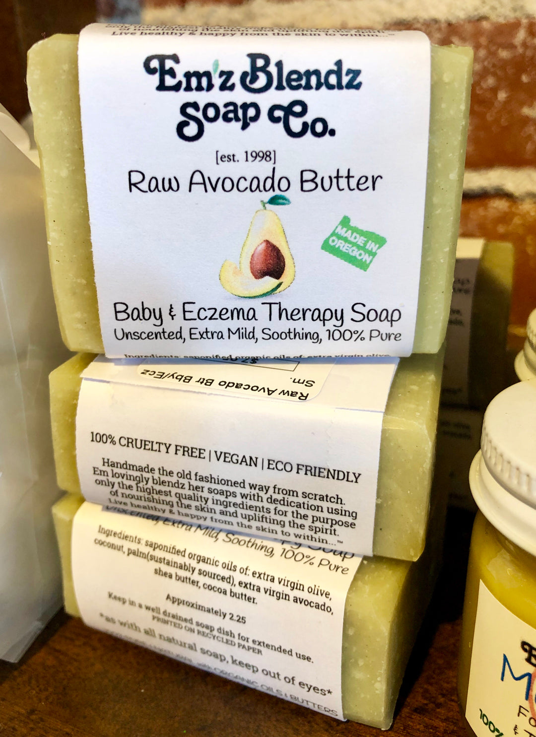 Avocado Butter Soap Bar | Soothing Care for Sensitive Skin    Em'z Blendz Soap Co.