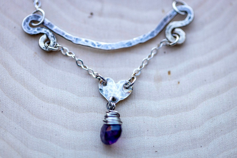 Pure Heart Necklace | Amethyst & Fine Sliver