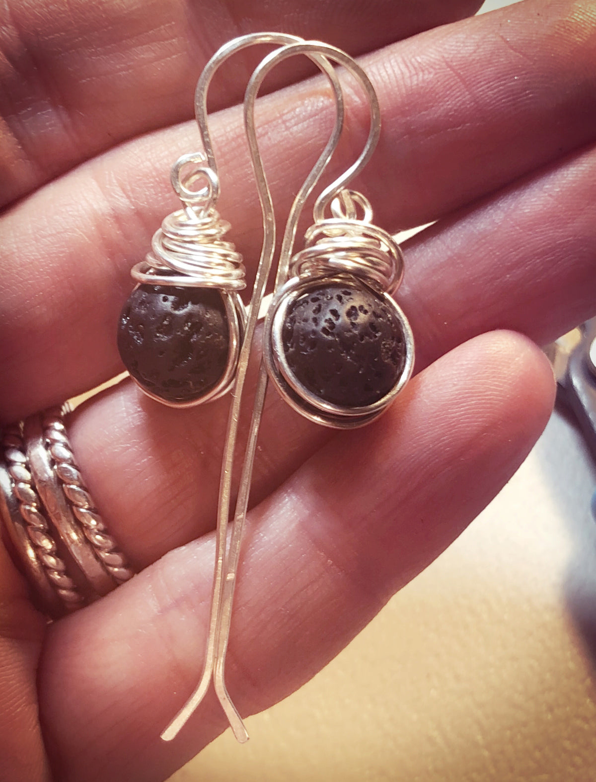Lava Stone Earrings | Personal Aromatherapy Diffuser Earrings - Emz Blendz