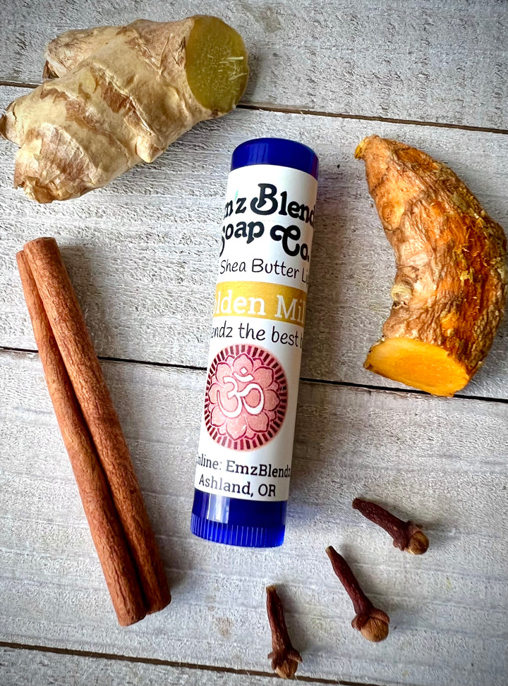 Golden Milk Lip Balm | Warm, Creamy Vanilla & Spice (Super Hydrating Formula)    Em'z Blendz Soap Co.