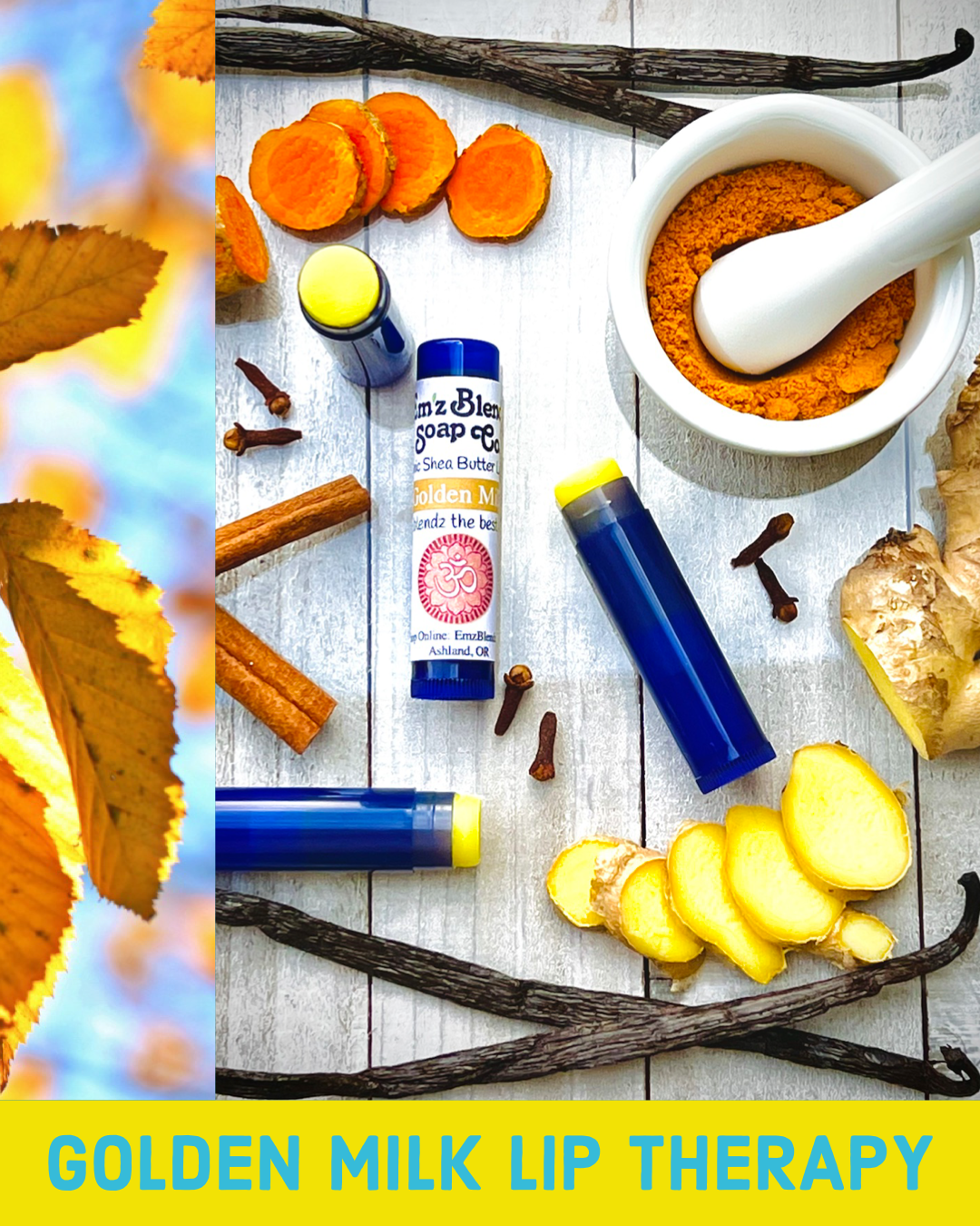 Golden Milk Lip Balm | Warm, Creamy Vanilla & Spice (Super Hydrating Formula)