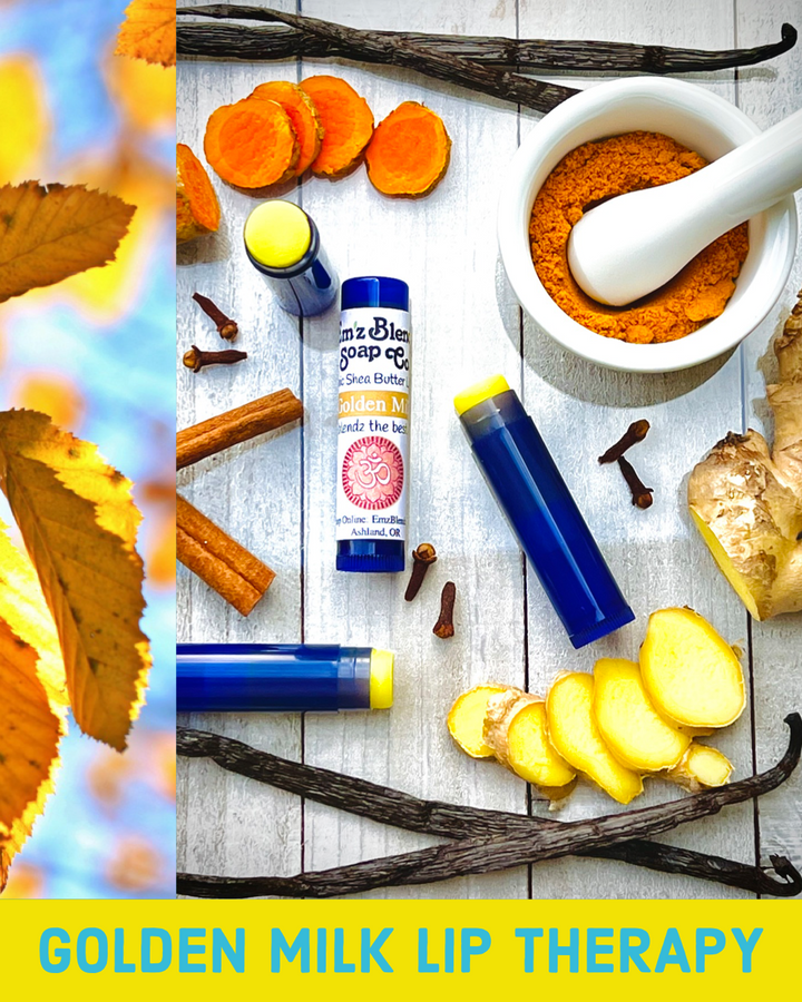 Golden Milk Lip Balm | Warm, Creamy Vanilla & Spice (Super Hydrating Formula)    Em'z Blendz Soap Co.