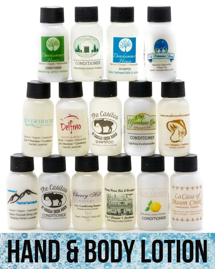 Guest Jojoba & Avocado Oil Body Lotion | Natural Travel-Size Handmade Amenity for Boutique Hotels, Inns & B&Bs Em'z Blendz Soap Co.