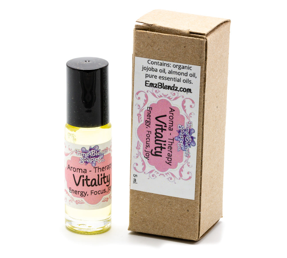 Vitality | Aroma-Therapy | Natural Perfume Oil | Energy, Focus, Joy - Emz Blendz