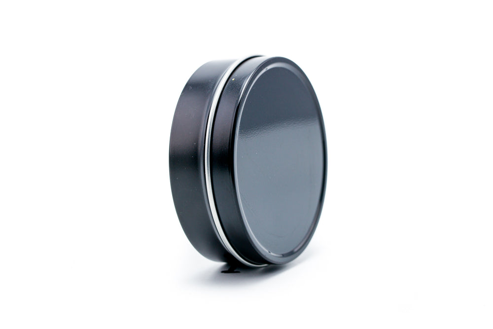 Black Shaving Soap Travel Tin Container    Em'z Blendz Soap Co.